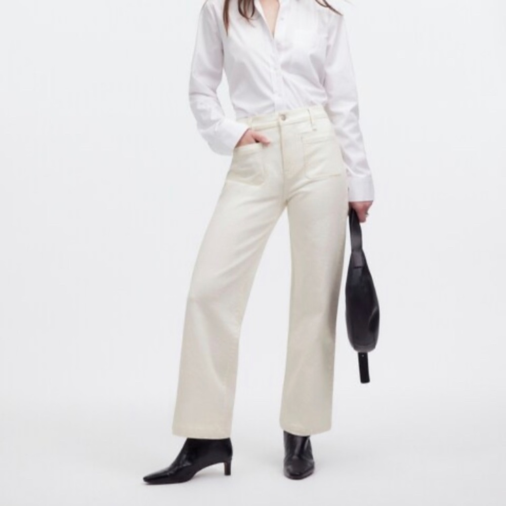 NWT Madewell The Emmett Wide-Leg Full Length Jean: Patch Pocket Edition size 33